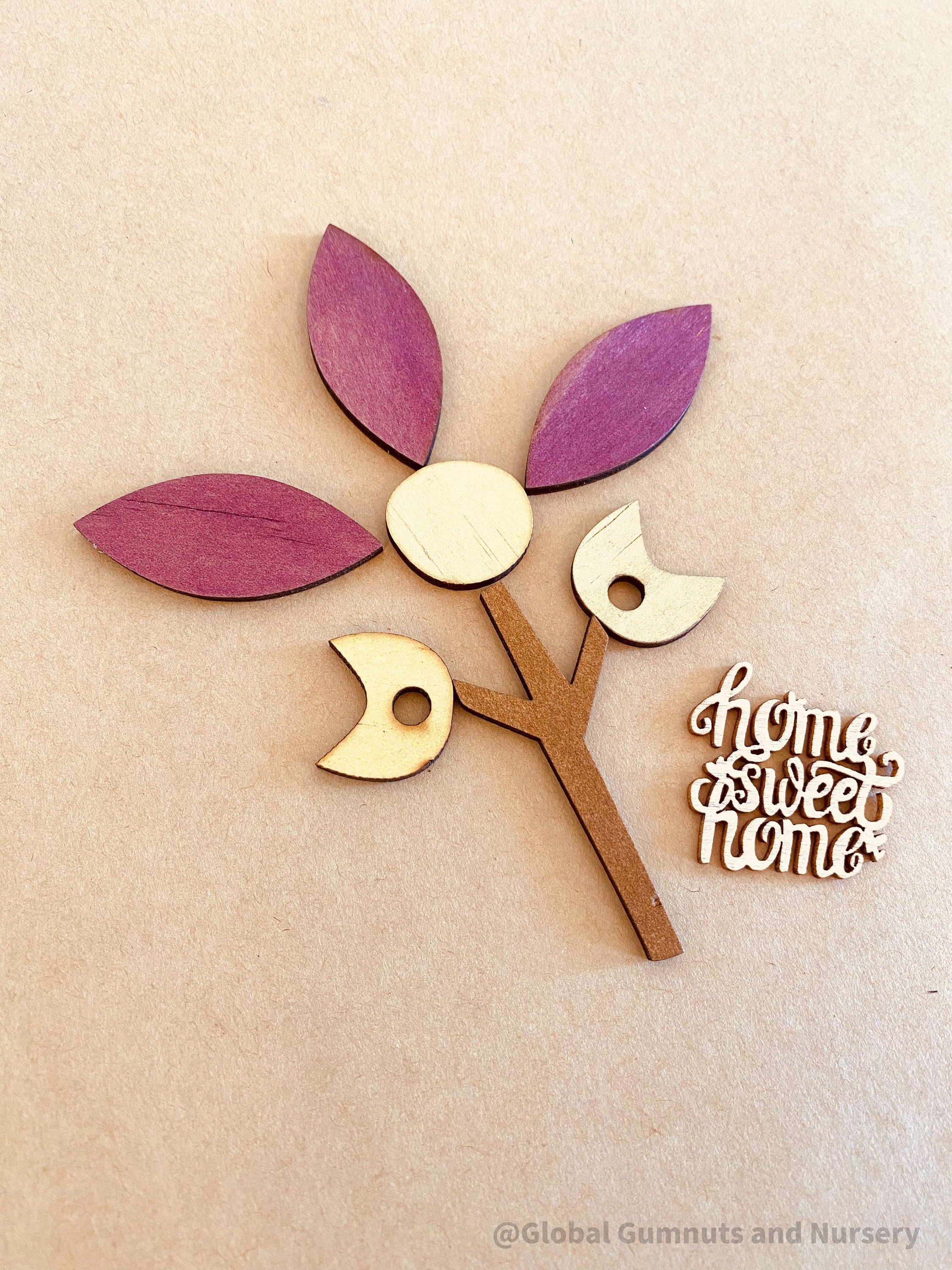 Floral Wooden Embellishment Set: Create floral designs with this decorative wooden set.