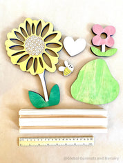 Sunflower Garden Story Stage Collection: Storytelling set with a garden theme for small-world adventures.