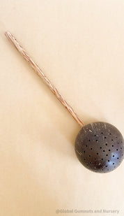 Short handle sand or water scoop, a kid-friendly tool for mud kitchens or play.
