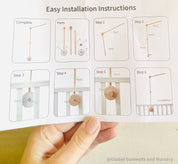 Mobile Arms Nursery Attachment: Wooden mobile hanger arms for cribs or nursery displays, designed to hang decorative items securely.
