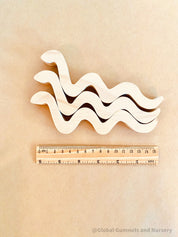 Handmade Raw Pine Wooden Snakes: Wooden snakes crafted from raw pine for creative play.