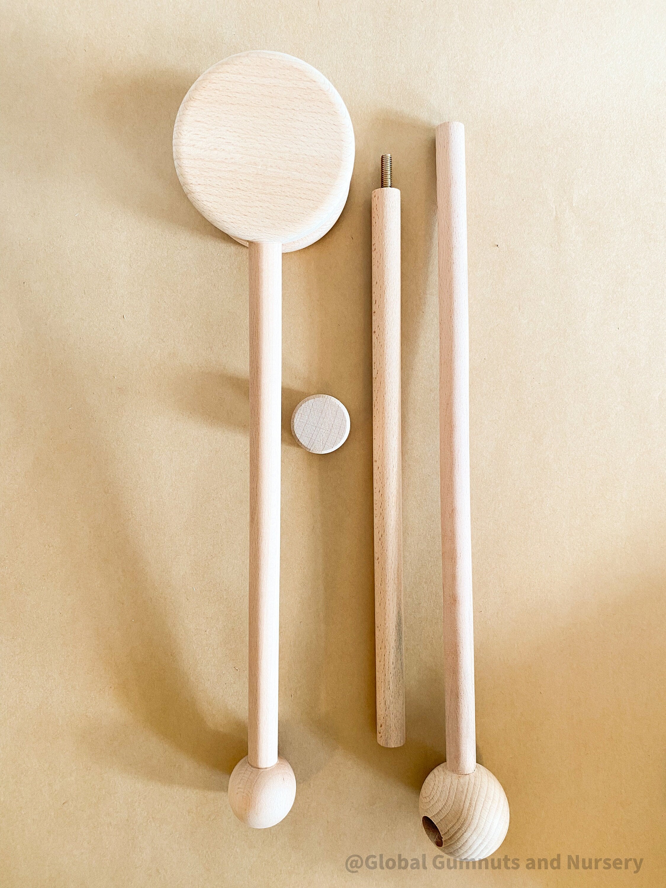 Mobile Arms Nursery Attachment: Wooden mobile hanger arms for cribs or nursery displays, designed to hang decorative items securely.