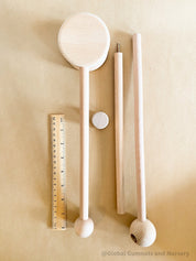 Mobile Arms Nursery Attachment: Wooden mobile hanger arms for cribs or nursery displays, designed to hang decorative items securely.