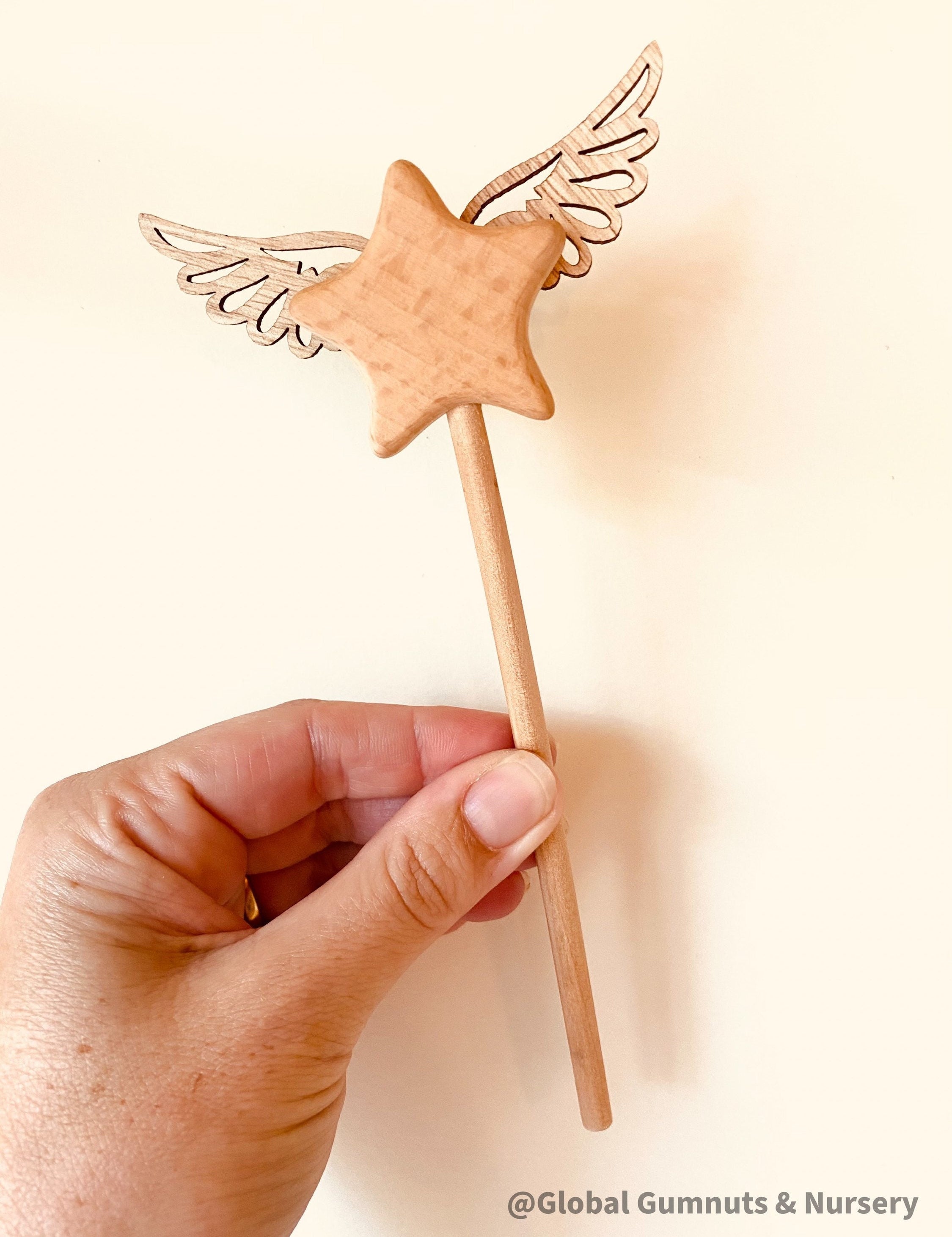 Wooden Star Wand: Playful star wand for fairy-themed activities and gifts.