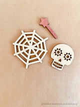 Juego de adornos de madera para Halloween