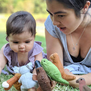 Velvet Australian animal finger puppets (set of 6), cozy toys for imaginative play.
