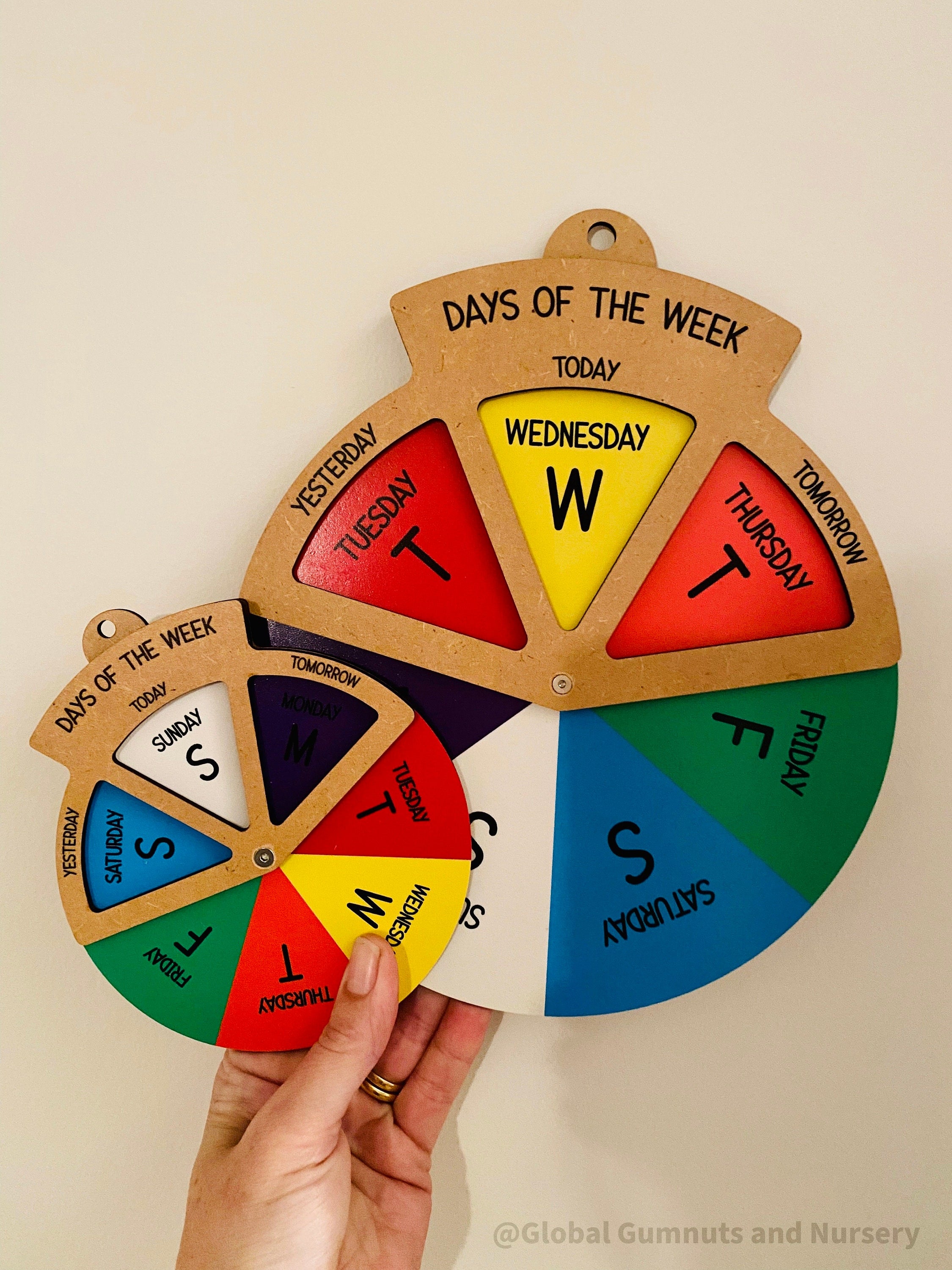 Waldorf Colours of the Day Wheel: MDF wheel with seven colours to represent days of the week.