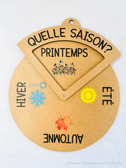 Four Seasons Spinner Dial (French): Learn the seasons in French with this interactive wheel.