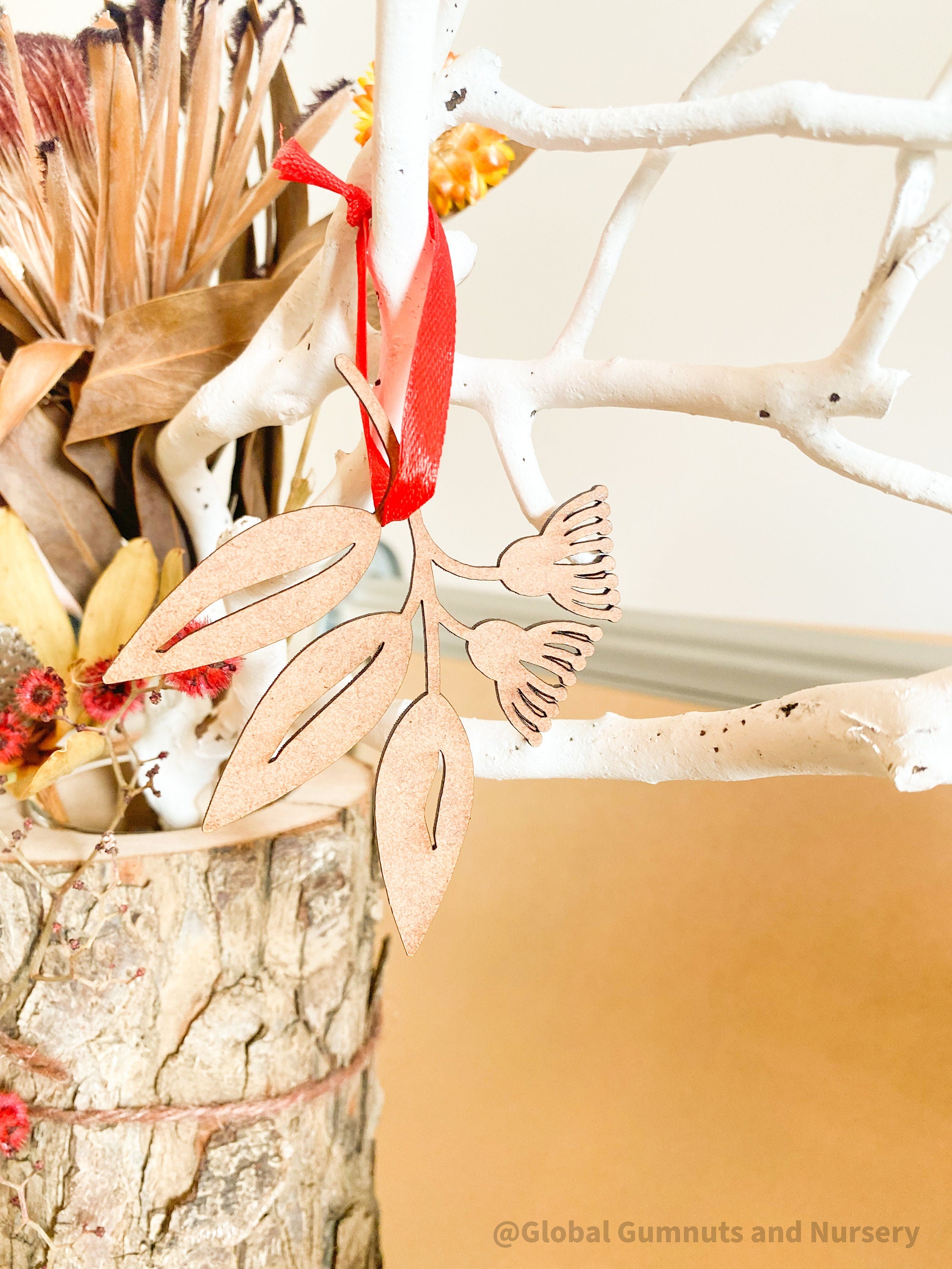Flowering Gum Ornament: Australian Christmas ornament with flowering gum design.