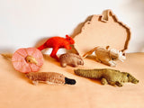 Juego de 6 animales de fieltro cosidos a mano