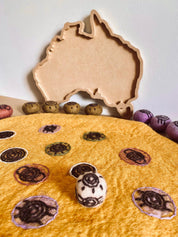 Fun and educational Aboriginal Symbol Game, suitable for all ages to learn and explore Indigenous Australian art and culture.