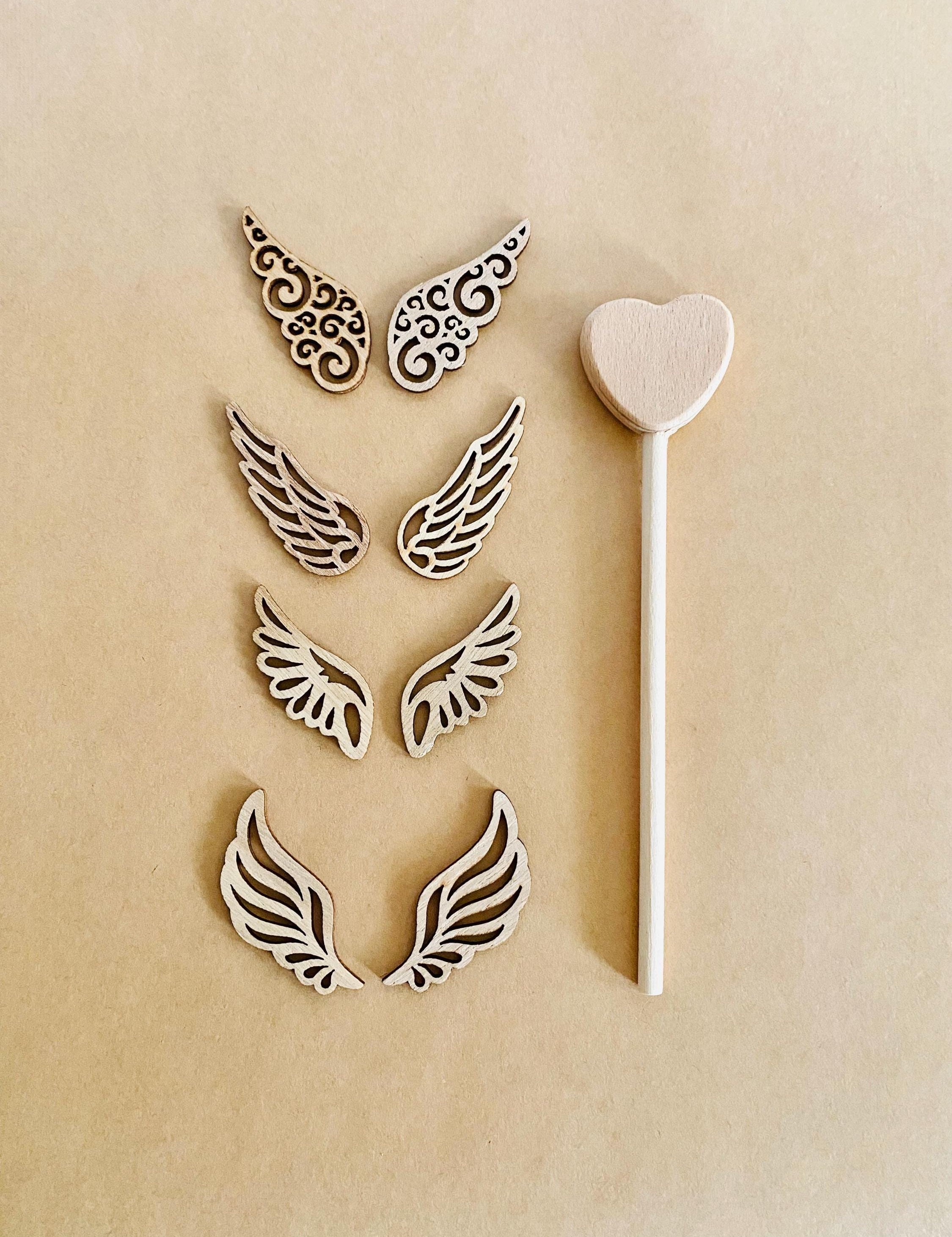 wooden heart fairy wand: whimsical heart wand for fairy-themed fun or party favours.