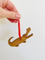Décoration de Noël en forme de crocodile