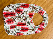 Bottlebrush Luxury Bib: Handmade bib inspired by native flora.