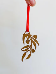 Eucalyptus Branch Ornament: Eucalyptus-themed ornament for festive displays.