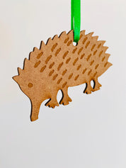 Echidna Australian Christmas Ornament: Handcrafted wooden echidna Christmas tree ornament, inspired by Australia's native wildlife.