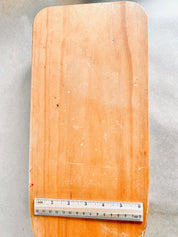 Montessori-inspired vintage pine wood collapsible ironing board and iron set, perfect for role play.