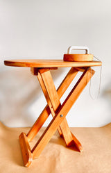 Montessori-Inspired Vintage Pine Wood Collapsible Iron and Ironing Board Set