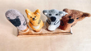 Set of 4 wool felt Australian animal finger puppets, ideal for imaginative play and storytelling. Includes a koala, kangaroo, and more!