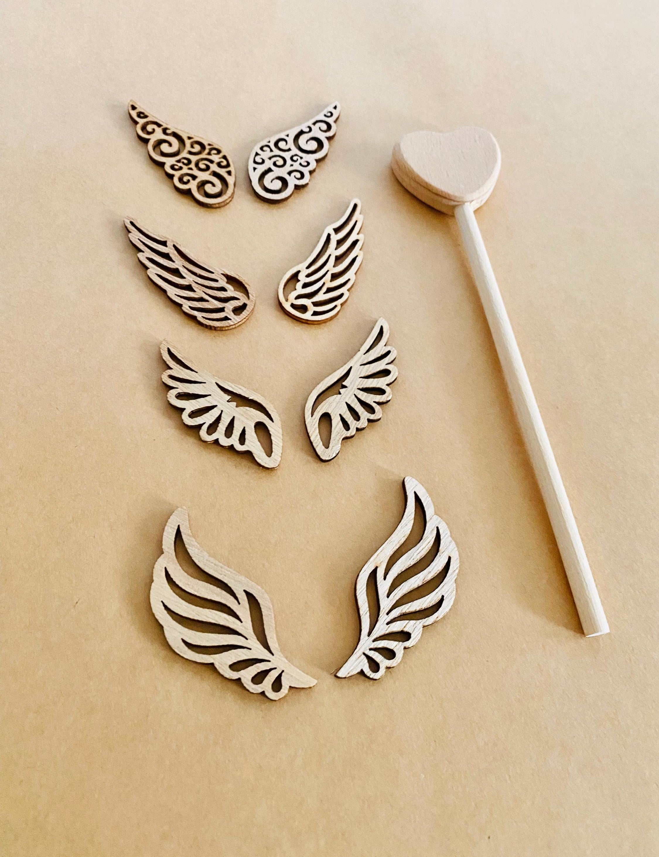 wooden heart fairy wand: whimsical heart wand for fairy-themed fun or party favours.