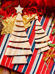 8-piece christmas tree puzzle: wooden stacker puzzle for festive holiday activities and decor.