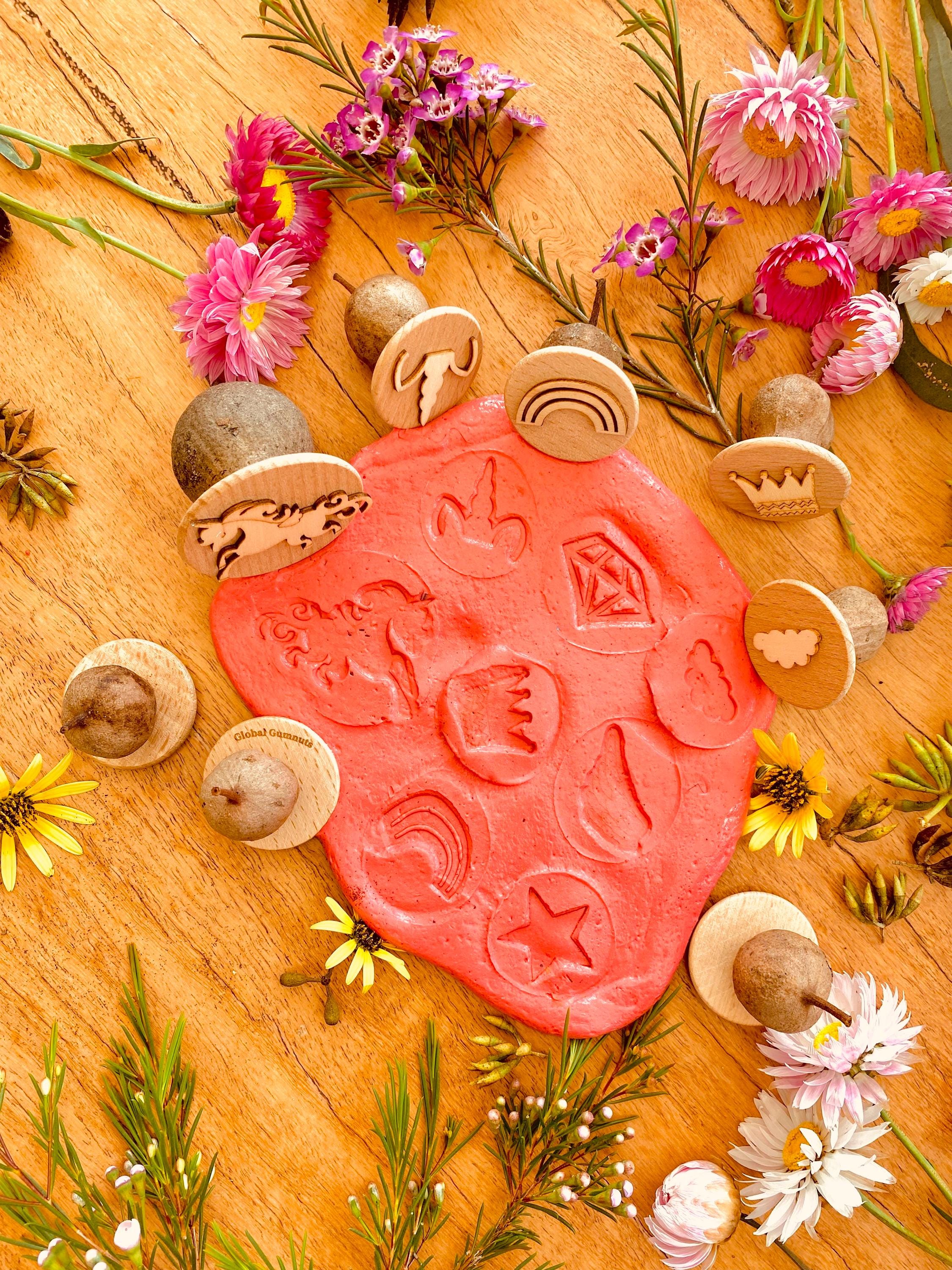 Unicorn Adventures Gumnut Stamps: Eight-piece unicorn-themed stamp set.