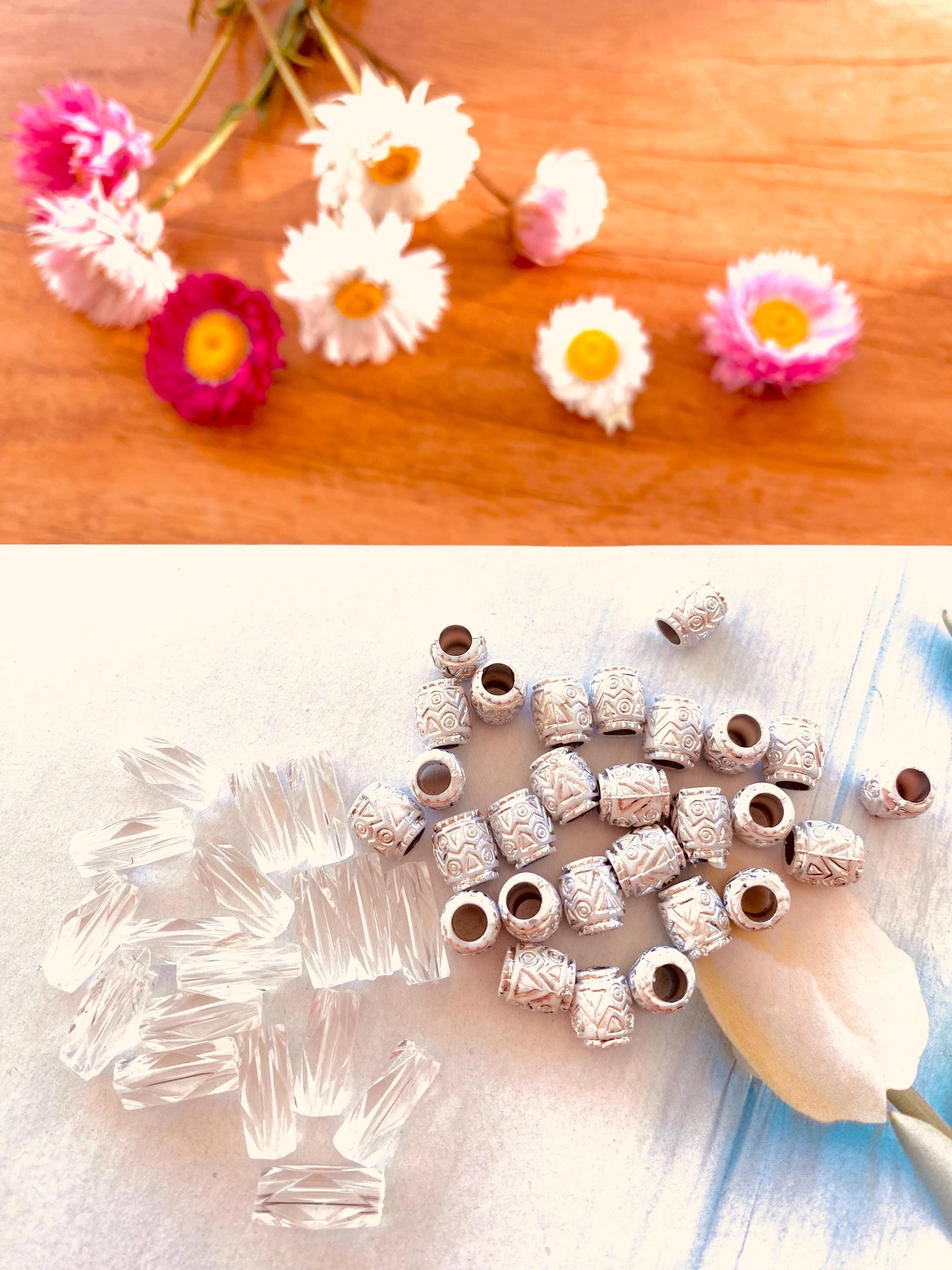 Aztec silver and clear crystal bead kit, ideal for tribal crafts and creative jewelry-making projects.