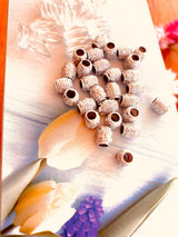 Kit de cuentas tribales artesanales de plata azteca y cristal transparente