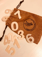 Wooden Number Set: 10-piece wooden number set for learning and crafting.