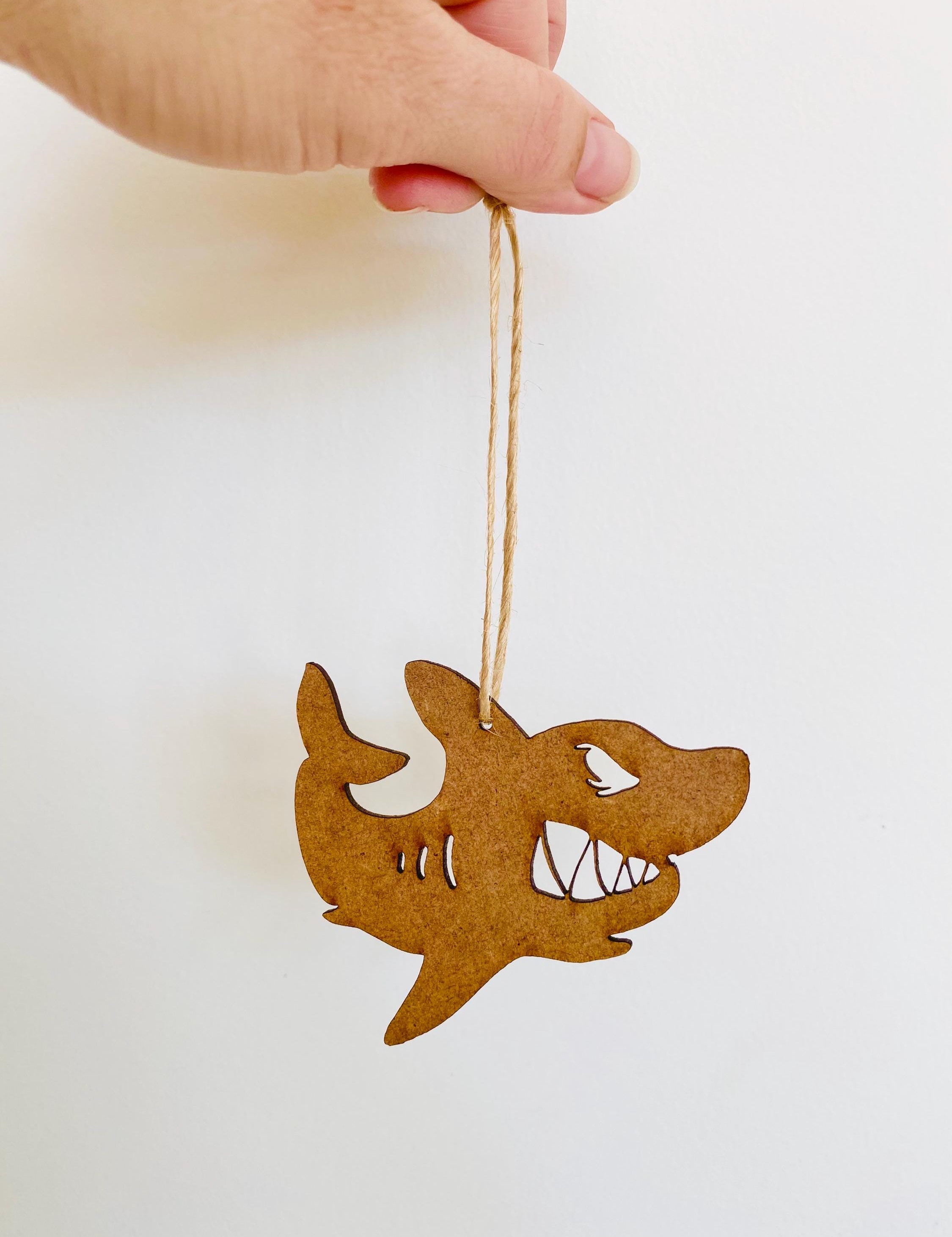 ANGRY Shark Ornament: Shark-themed Australian holiday tree ornament.