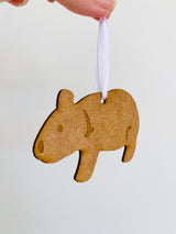 Adorno navideño de wombat