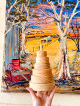 Empileur en bois naturel