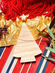 8-piece christmas tree puzzle: wooden stacker puzzle for festive holiday activities and decor.