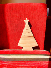 8-piece christmas tree puzzle: wooden stacker puzzle for festive holiday activities and decor.