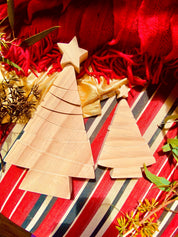 8-piece christmas tree puzzle: wooden stacker puzzle for festive holiday activities and decor.