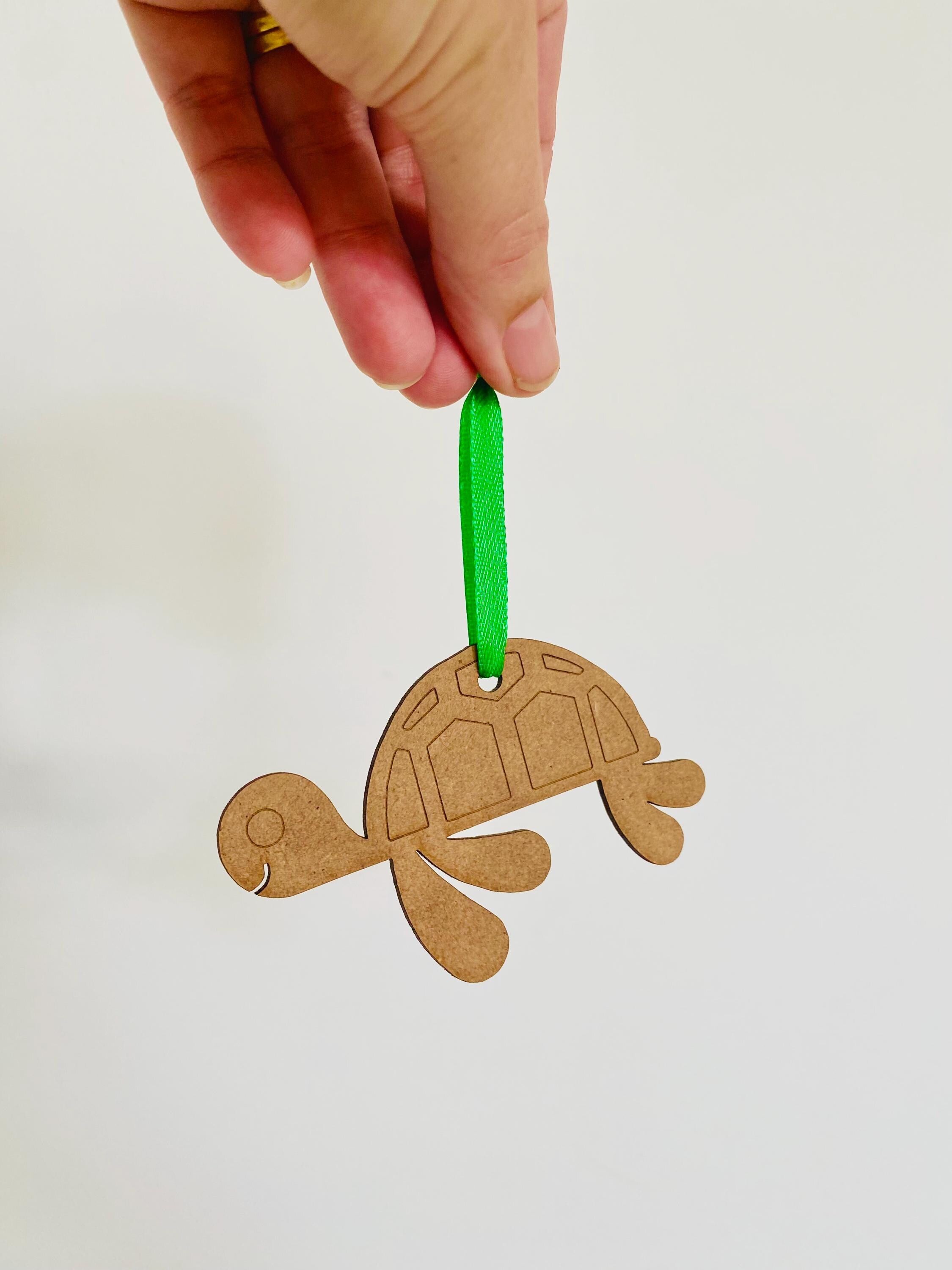 Turtle Australian Christmas Ornament: Handcrafted wooden turtle ornament for Christmas decor, celebrating native Australian wildlife.