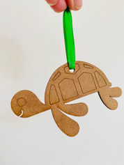 Turtle Australian Christmas Ornament: Handcrafted wooden turtle ornament for Christmas decor, celebrating native Australian wildlife.