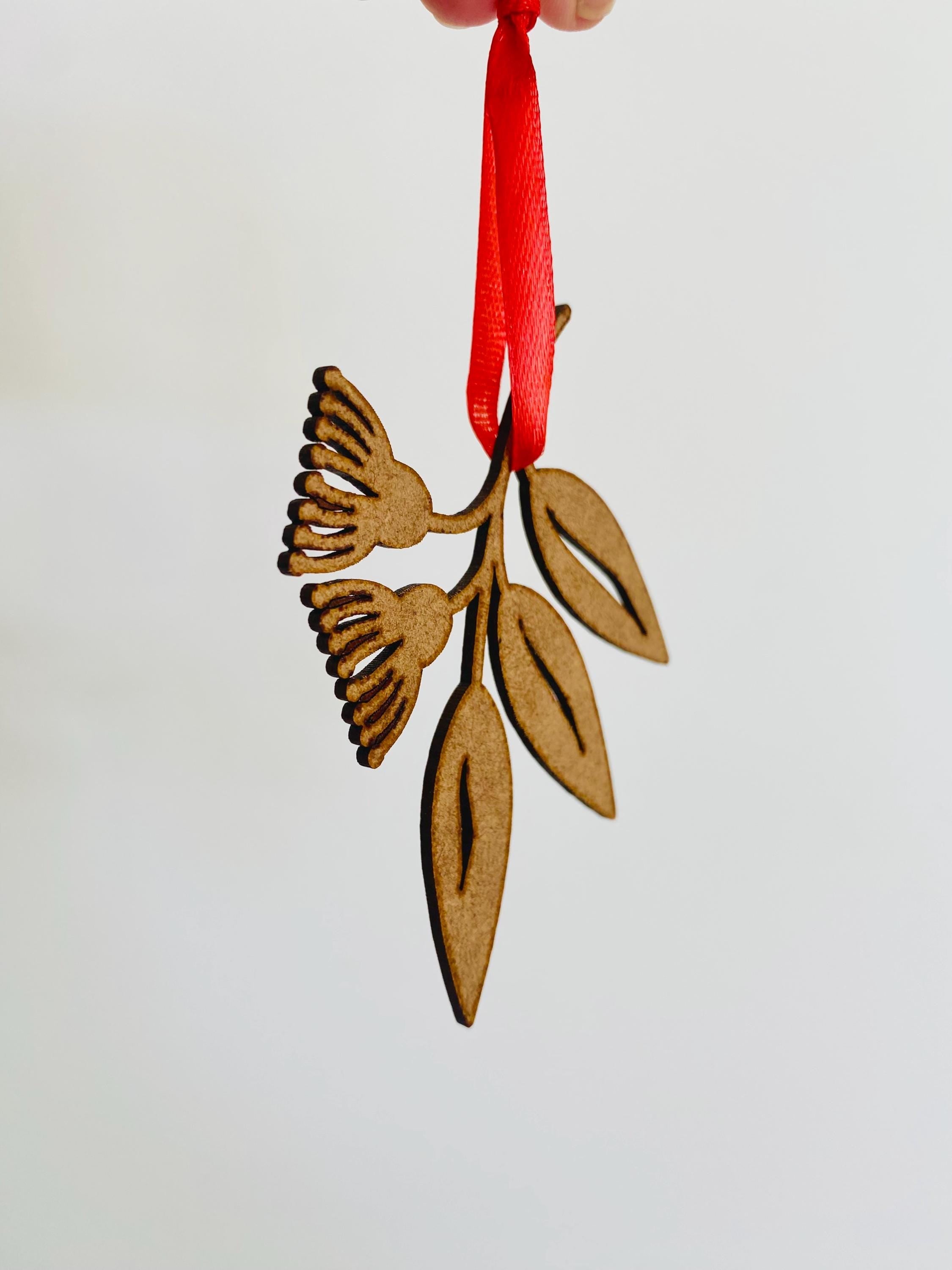 Flowering Gum Ornament: Australian Christmas ornament with flowering gum design.