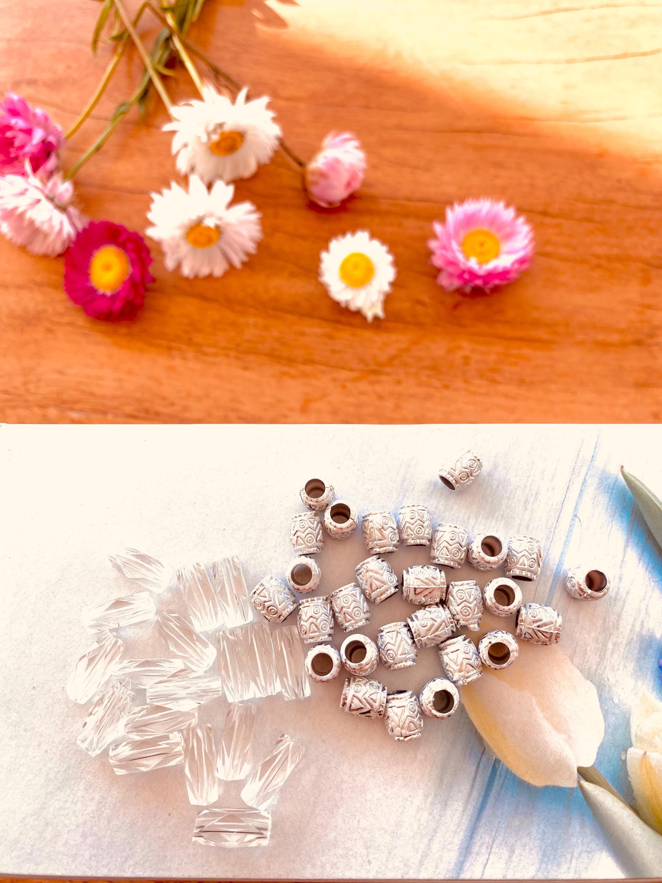 Aztec silver and clear crystal bead kit, ideal for tribal crafts and creative jewelry-making projects.
