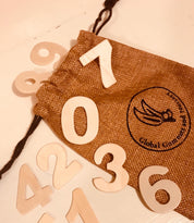 Wooden Number Set: 10-piece wooden number set for learning and crafting.