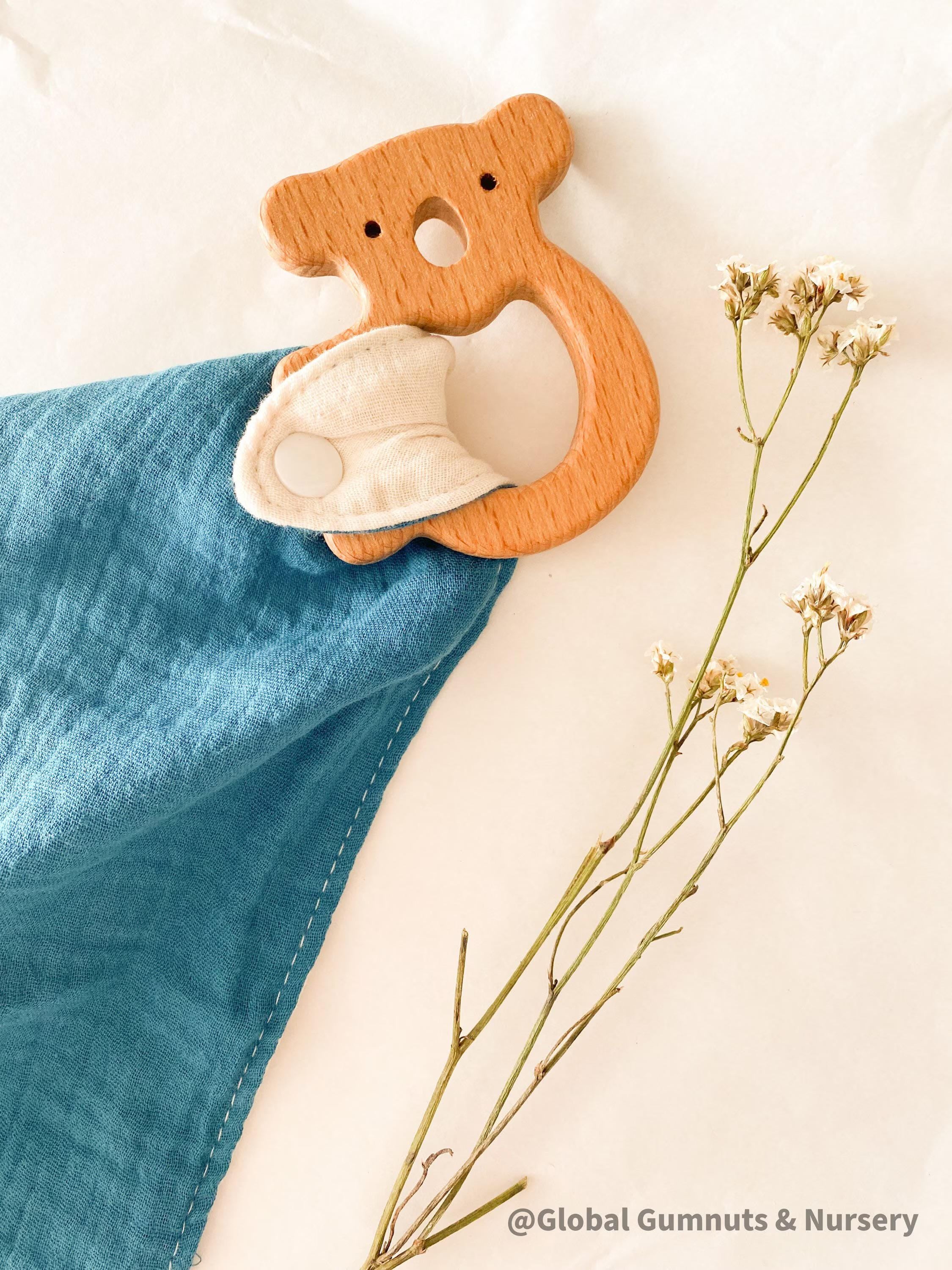 Koala with blankie, a comforting plush for little ones, ideal for cuddles or naptime.
