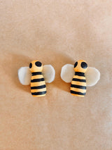 Abeilles en bois artisanales avec ailes en feutre - Édition limitée (3 cm)