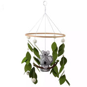 Handcrafted koala baby mobile with an Australian theme, a unique nursery decor piece for newborns.